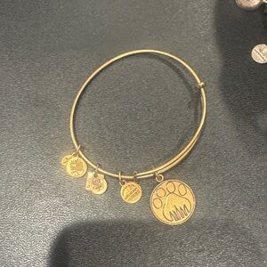 Alex and Ani Gold Paw Print Charm Bangle Bracelet